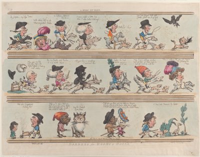 Chasse au chat pygmée, Bordures pour pièces et halls, Planche 9, 20 juin 1799 - Thomas Rowlandson