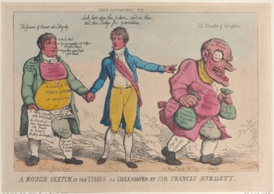 Un croquis grossier des temps délinéé par Sir Francis Burdett, [9 mai 1810], réédité 1819 - Thomas Rowlandson