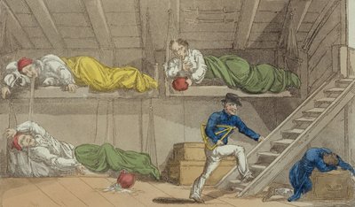 Une scène dans la Manche, du Grand Maître, ou Aventures de Qui Hi? en Hindoustan. Un poème Hudibras en huit chants par Quiz, par William Combe, publié par Thomas Tegg, Londres, 1815 - Thomas Rowlandson