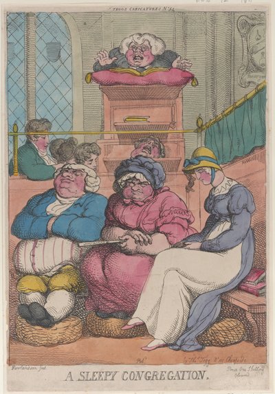Une congrégation endormie - Thomas Rowlandson
