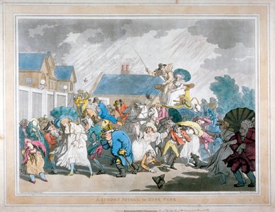 Une rafale soudaine à Hyde Park, Londres, 1791 - Thomas Rowlandson