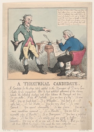 Un candidat théâtral, 1797 - Thomas Rowlandson