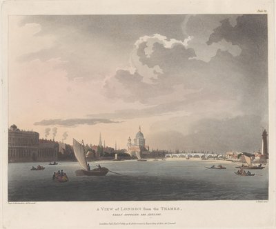 Vue de Londres depuis la Tamise - Thomas Rowlandson