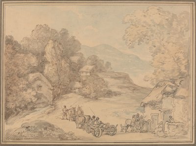 Un village dans un paysage vallonné - Thomas Rowlandson