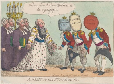 Une visite à la synagogue, 28 avril 1809 - Thomas Rowlandson