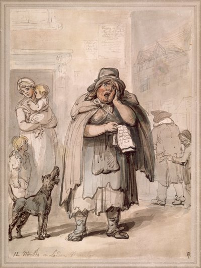 Un vendeur ambulant à un coin de rue, Londres - Thomas Rowlandson