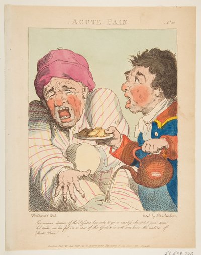 Douleur aiguë, Le Brun travesti, ou Caricatures des passions - Thomas Rowlandson