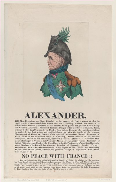 Alexandre, avril 1814 - Thomas Rowlandson