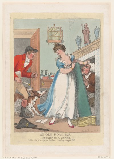 Un vieux braconnier pris dans un piège, 19 juin 1823 - Thomas Rowlandson