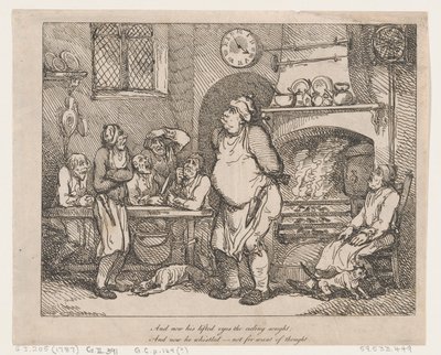 Et maintenant ses yeux levés cherchaient le plafond..., 1787 - Thomas Rowlandson