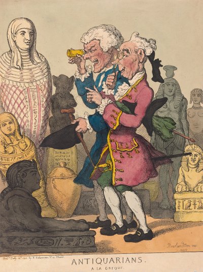 Antiquaires à la grecque, pub. 1805 - Thomas Rowlandson