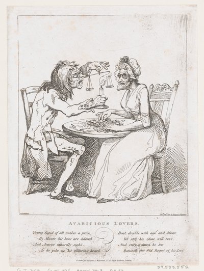 Amants avares, 1er août 1797 - Thomas Rowlandson