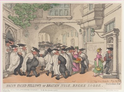 Les Compagnons au visage de bacon de Brazen Nose, lâchés, 1811 - Thomas Rowlandson