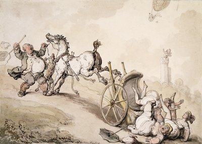 Chasse au ballon près de la folie de Lady James - Thomas Rowlandson