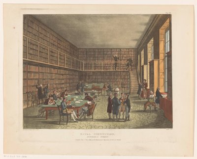 Bibliothèque de la Royal Institution, rue Albemarle - Thomas Rowlandson