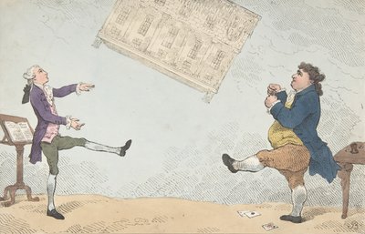 Billy Lackbeard et Charley Blackbeard jouant au football, 7 février 1784 - Thomas Rowlandson