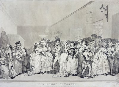 Box Lobby Loungers, gravé par Rowlandson d