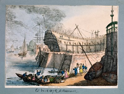 Brunswick Dock, Blackwall, Londres, 1806 - Thomas Rowlandson
