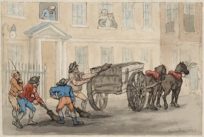 Collecte des excréments nocturnes, pub. 1788 - Thomas Rowlandson