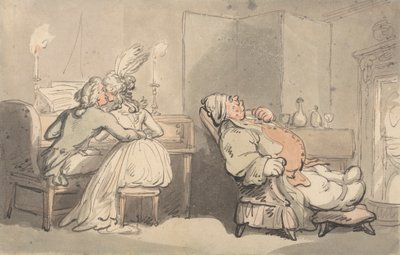 Les conforts de Bath : Le maître de musique - Thomas Rowlandson
