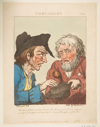 Compassion Le Brun Travesti, ou Caricatures des Passions, 21 janvier 1800 - Thomas Rowlandson