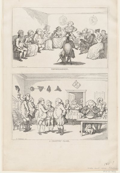 Conversazione, et Un club de campagne, 1806-11 - Thomas Rowlandson