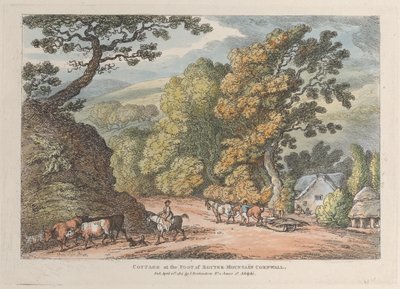 Cottage au pied de la montagne Router, Cornouailles, des Vues en Cornouailles, avril..., 12 avril 1812 - Thomas Rowlandson