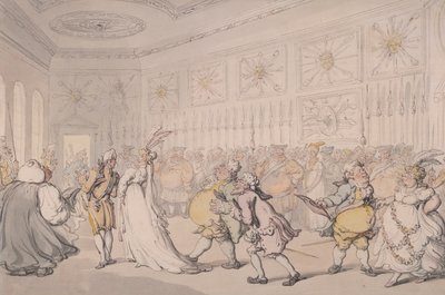 Courtisans traversant la salle de garde, Palais de St James, Londres, vers 1808 - Thomas Rowlandson