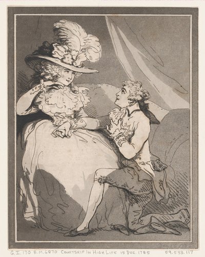 Cour amoureuse dans la haute société, 15 décembre 1785 - Thomas Rowlandson