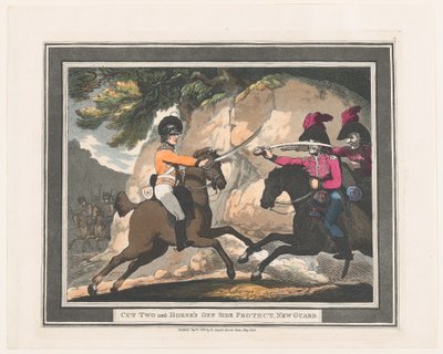 Coupez deux et protégez le côté droit du cheval, nouvelle garde - Thomas Rowlandson