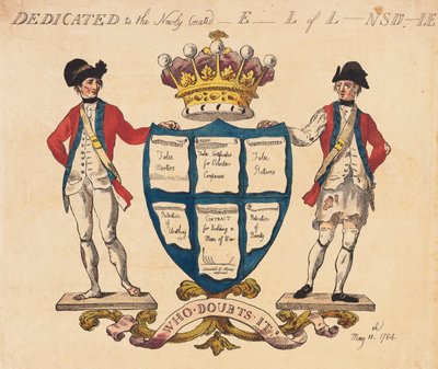 Dédié au nouvellement créé E--l de L-nsd-le, pub. 1784 - Thomas Rowlandson