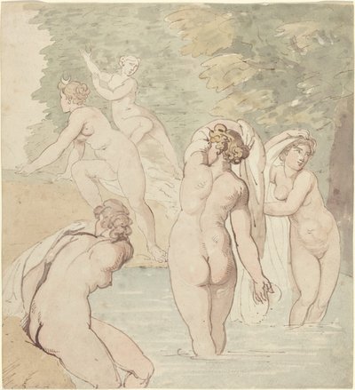 Diane et ses nymphes se baignant - Thomas Rowlandson