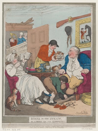 Diana dans la paille, ou Un régal pour les Quornites, 1er janvier 1804 - Thomas Rowlandson