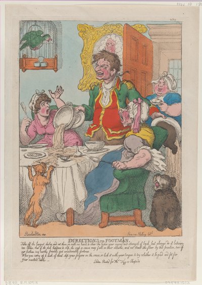 Instructions aux valets de pied - Thomas Rowlandson