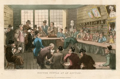 Docteur Syntax à une vente aux enchères - Thomas Rowlandson