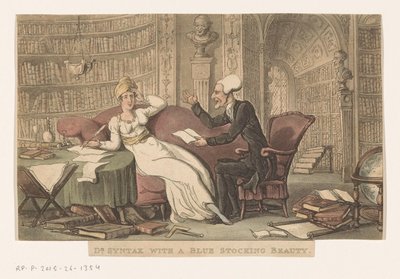 Docteur Syntax avec une femme dans une bibliothèque, Dr. Syntax avec une beauté bas-bleu (titre sur l