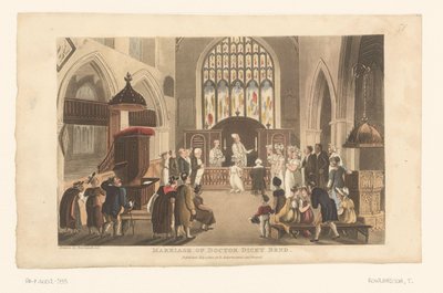 Le docteur Syntax célèbre le mariage de Dicky Bend et de sa fiancée - Thomas Rowlandson