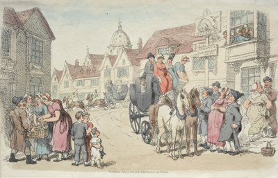 Dolphins Inn : Greenwich et Woolwich Coaches, 1816 - Thomas Rowlandson