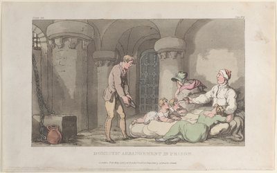 Arrangements domestiques en prison, de The Vicar of Wakefield, 1er mai 1817 - Thomas Rowlandson