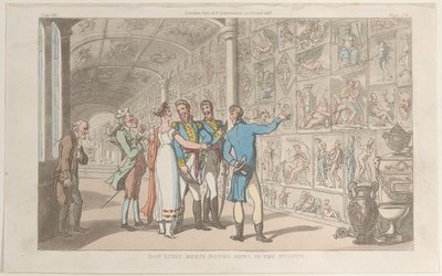 Don Luigi rencontre Donna Anna au musée, de Naples et la Campagna Felice, 1er juin 1815 - Thomas Rowlandson