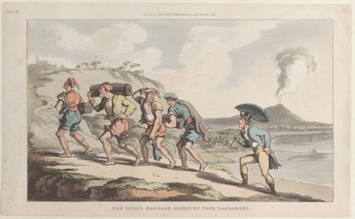 Les bagages de Don Luigi saisis par quatre Lazzaroni, de Naples et la Campagna Felice - Thomas Rowlandson