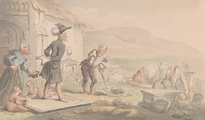 Le Dr Syntax méditant sur les pierres tombales - Thomas Rowlandson