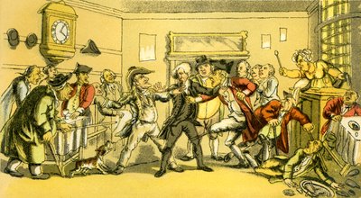 Dr Syntax présent à une querelle dans un café - Thomas Rowlandson