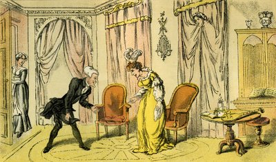Le Dr Syntax reçu par la servante au lieu de la maîtresse - Thomas Rowlandson
