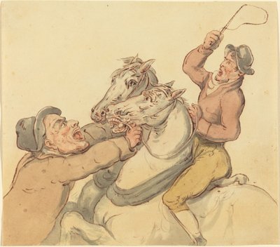 Conducteurs avec une paire de chevaux cabrés - Thomas Rowlandson