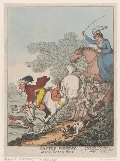 Lundi de Pâques, ou La chasse des Cockneys, 14 juillet 1807 - Thomas Rowlandson