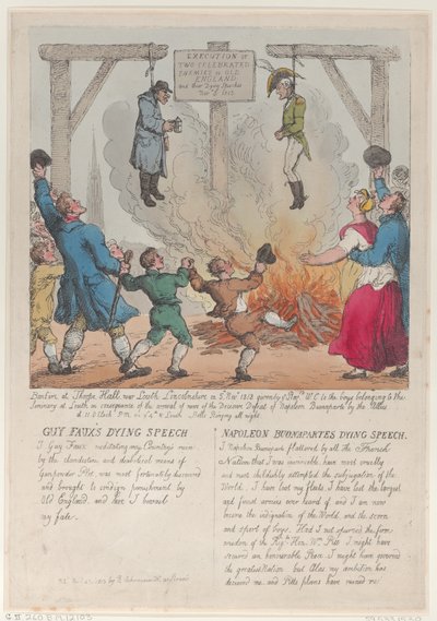 Exécution de deux ennemis célèbres de la vieille Angleterre, 27 novembre 1813 - Thomas Rowlandson
