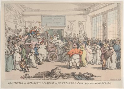 Exposition au musée de Bullock de la voiture de Bonaparte, prise à Waterloo, 10 janvier 1816 - Thomas Rowlandson