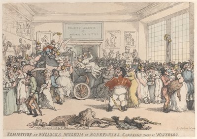 Exposition au musée de Bullock de la voiture de Bonaparte prise à Waterloo, 10 janvier 1816 - Thomas Rowlandson
