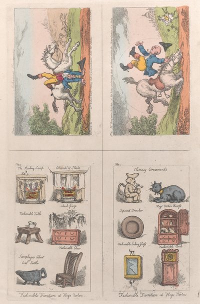 Mobilier à la mode à Hogs Norton, équitation mathématique - Thomas Rowlandson